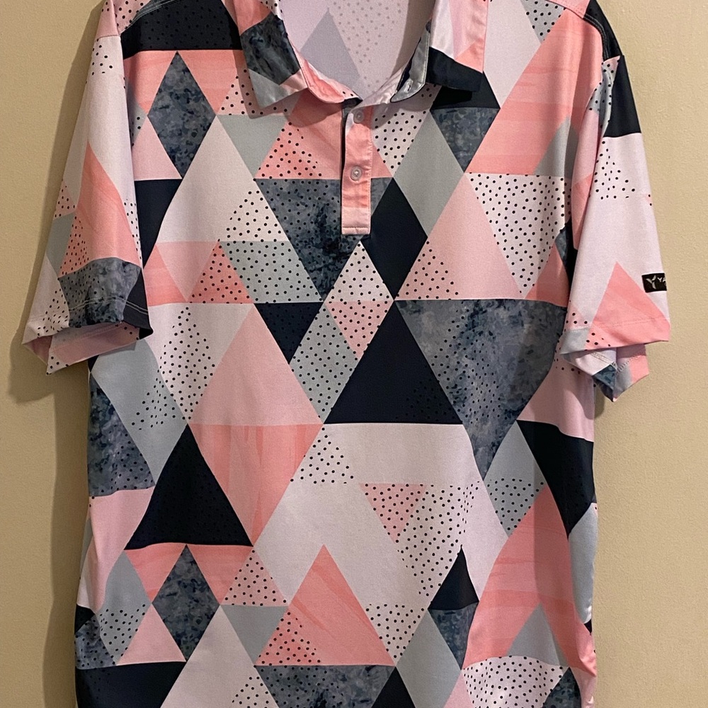 YATTA Geometric Patterned Men's‎ Shirt - Pink and Black
